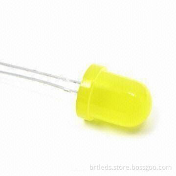 5mm LED Round Lamp with Yellow Light, Yellow Diffused Lens and 589nm Wavelength